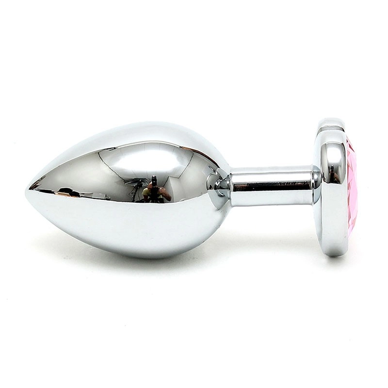 Butt plug with Heart Shaped crystal (Pink) - Rimba