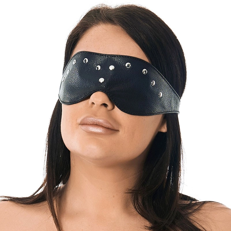 Mascherine di raso BDSM in pelle con rivetti - Rimba