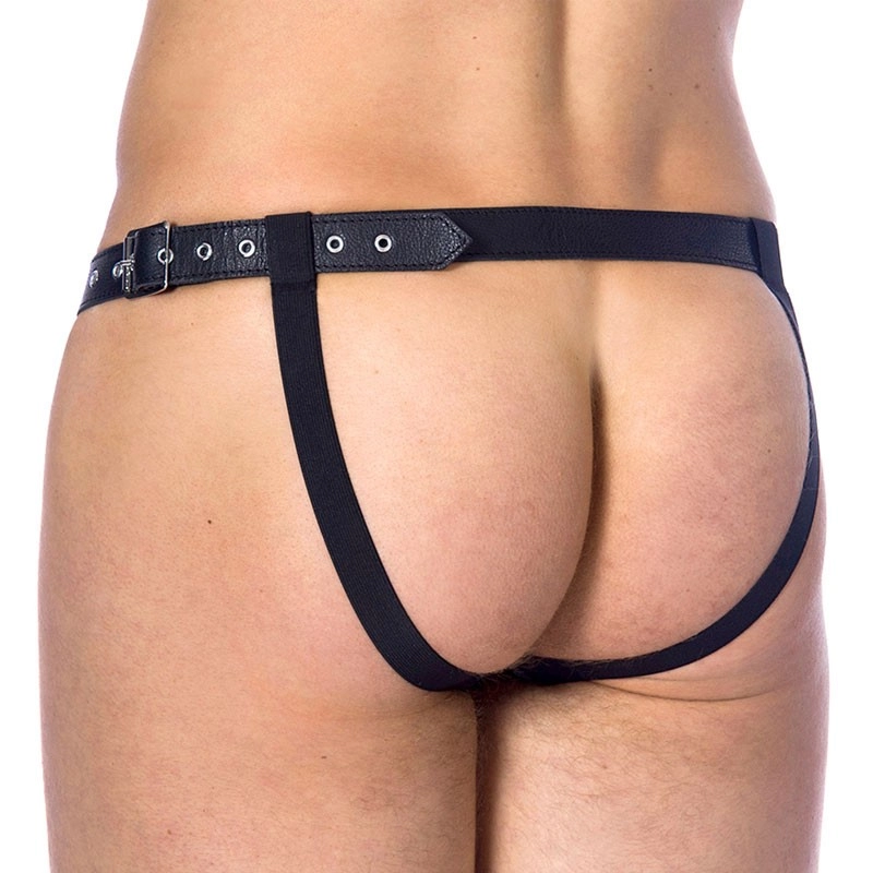 Jockstrap di cuoio con sacchetto staccabile – Rimba
