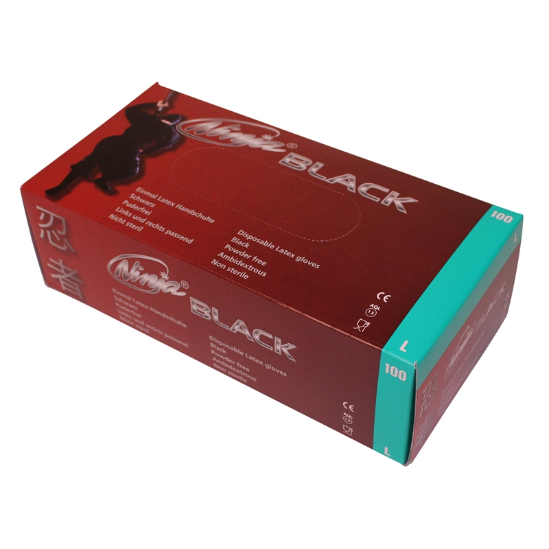 Schwarze Latexhandschuhe 100pcs.