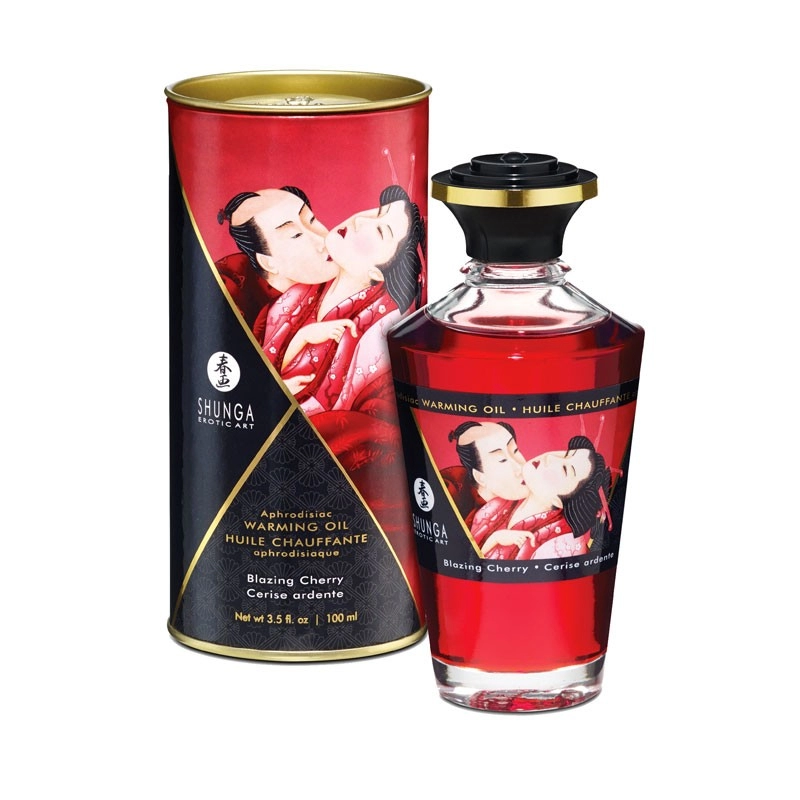 Huile chauffante aphrodisiaque Shunga - Cerise Ardente