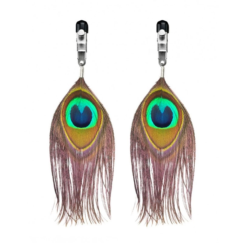 Pinces à tétons avec plumes de paon - Rimba