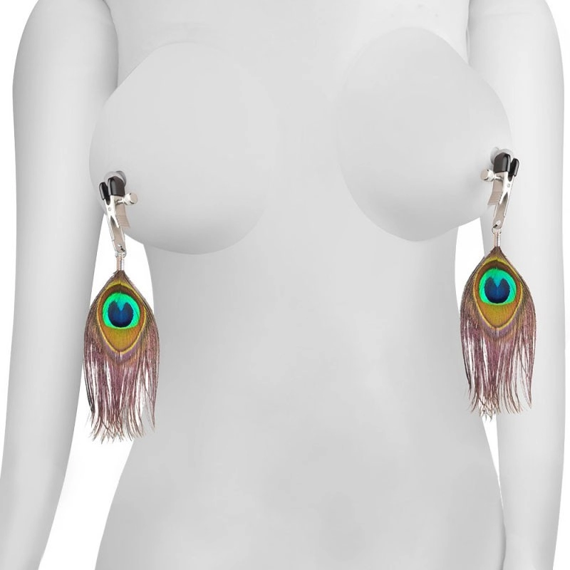 Pinces à tétons avec plumes de paon - Rimba