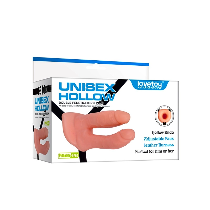 Double gode creux Unisex avec harnais - Rimba