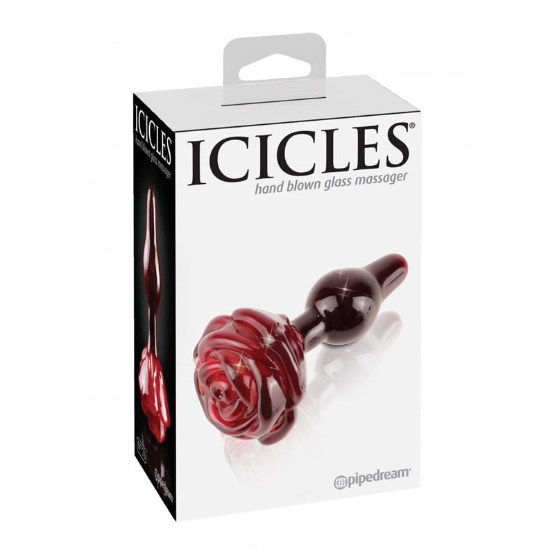 Plug anal en verre (Rouge) - Icicles No 76
