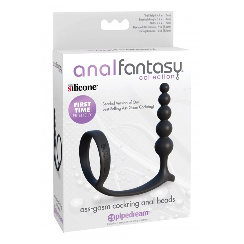 Anal beads & Cockring Ass-Gasm - Pipedream