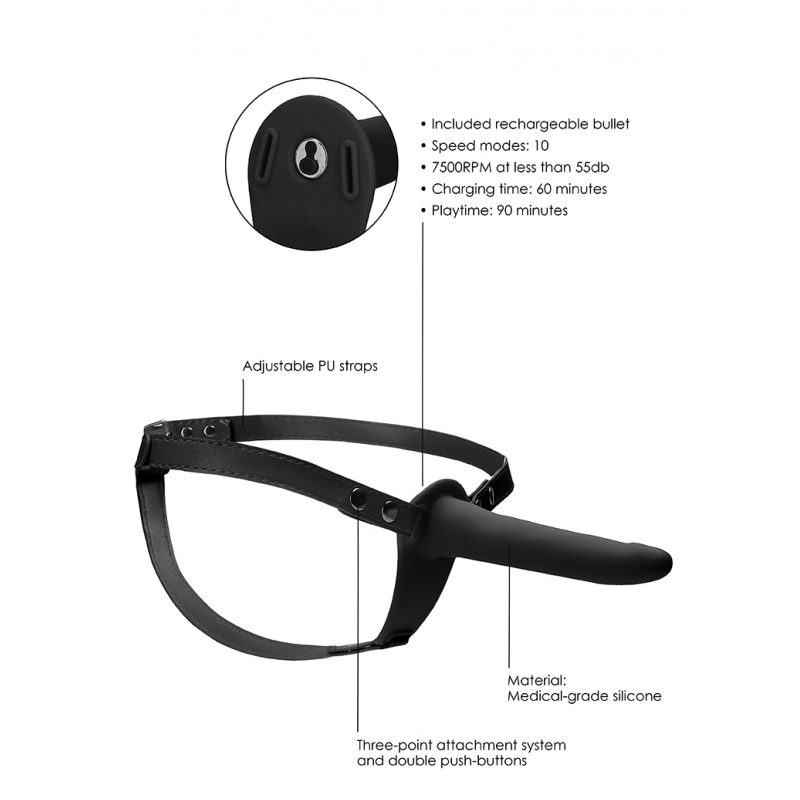 Vibrating Silicone Strap-On Adjustable - Ouch