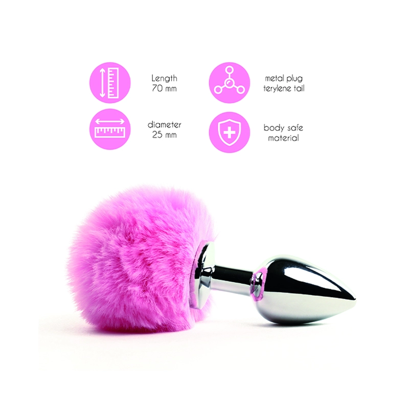 Mini Buttplug Bunny Tail (pink) - Feelztoys