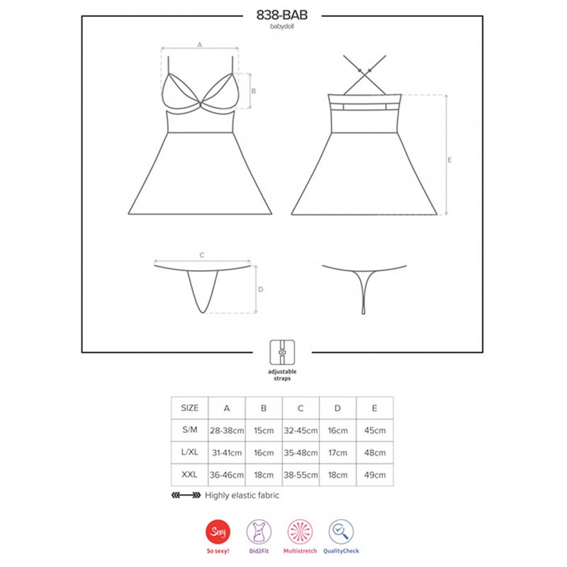 Babydoll & String 838 (red) - Obsessive