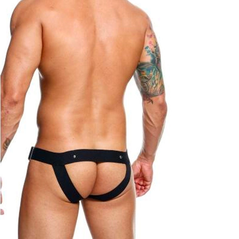 Leatherette jockstrap with penis ring - DNGEON