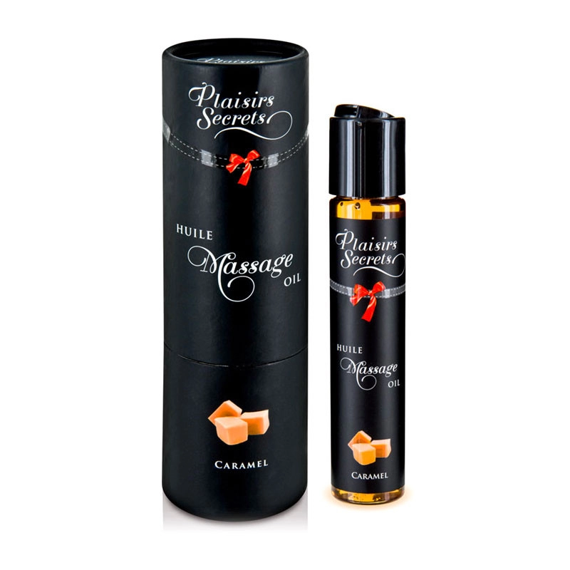 Huile de massage comestible Caramel - Plaisirs Secrets