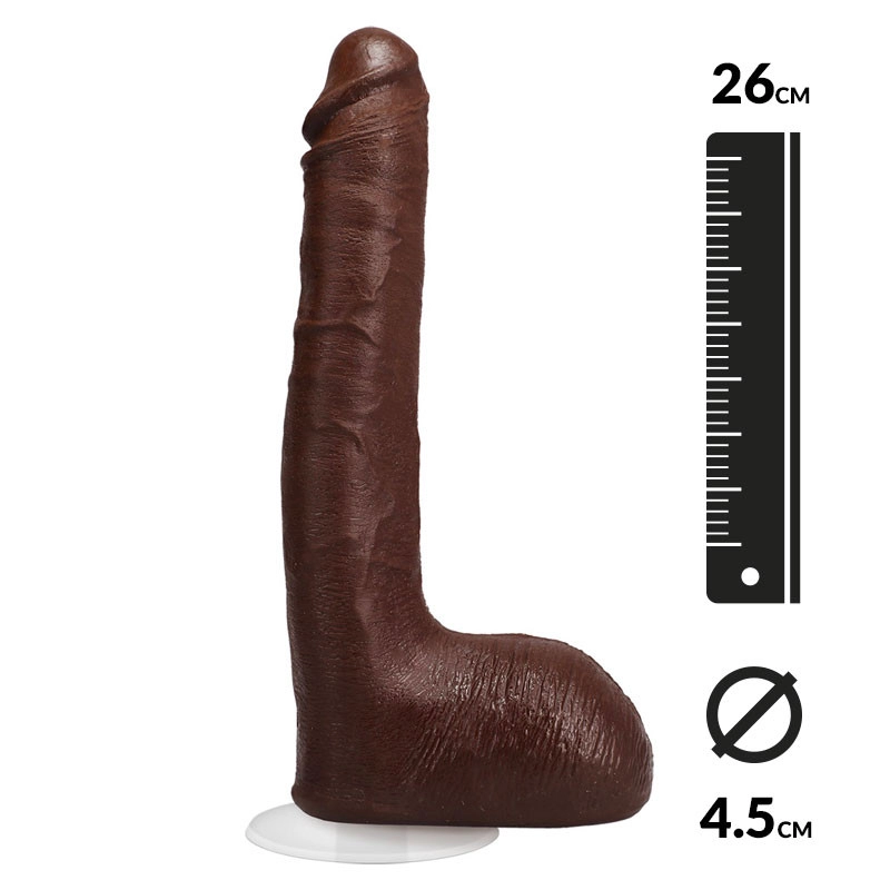 Gode ventouse réaliste XXL Ricky Johnson 26cm (brun) - Doc Johnson