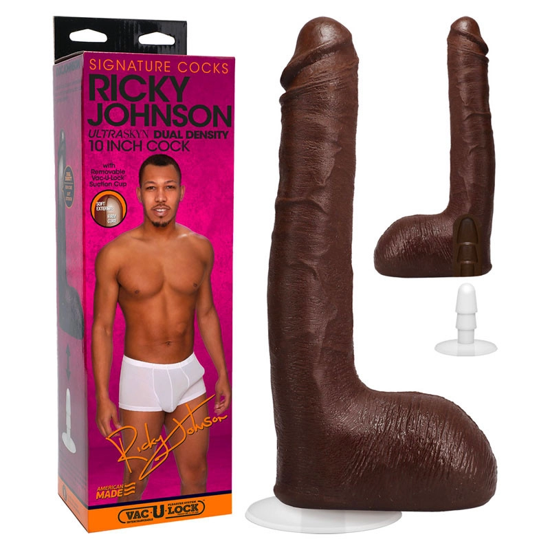 Gode ventouse réaliste XXL Ricky Johnson 26cm (brun) - Doc Johnson
