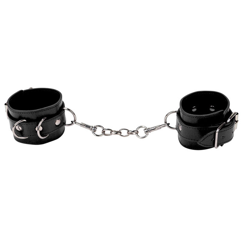 Manette in pelle imbottita nera - Ouch!