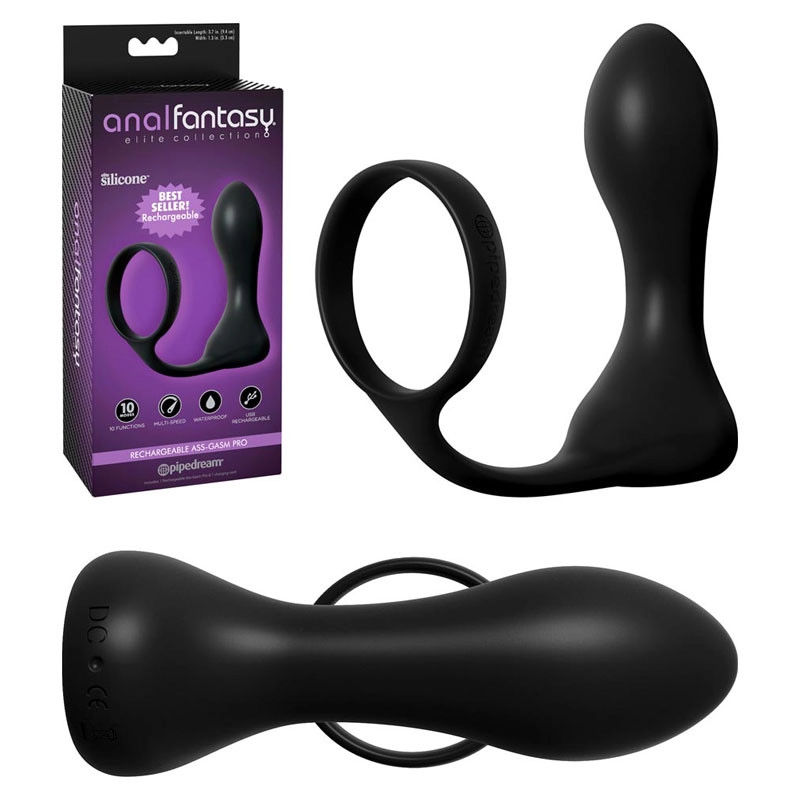 Butt plug vibrant avec cockring Anal Fantasy Ass-Gasm Pro - Pipedream