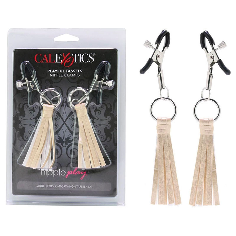 Pinces à tétons avec petit fouet (Doré) - CalExotics