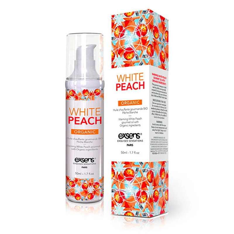 Exsens olio per massaggi goloso e riscaldante - Peach Bio