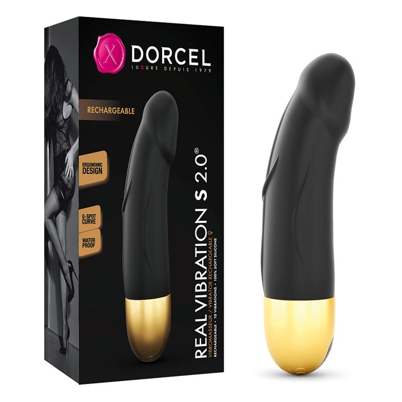 Vibromasseur point-G (Black Gold) - Dorcel Real Vibration S 2.0