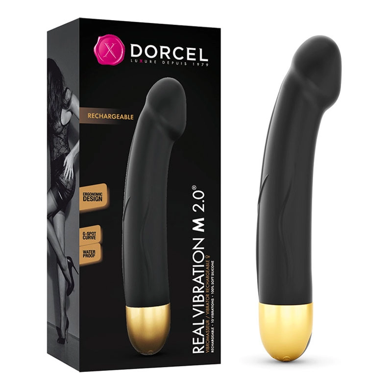 Vibromasseur point-G (Black Gold) - Dorcel Real Vibration M 2.0