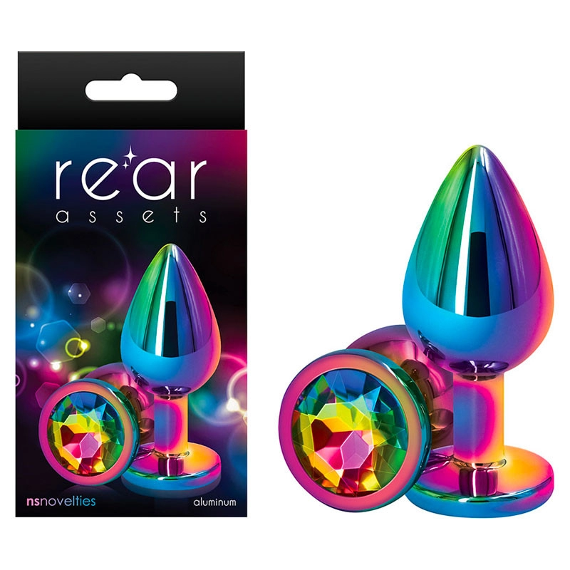 Plug anal Aluminium Rear Assets Rainbow (M) - NS Novelties
