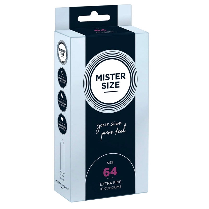 Préservatifs sur mesure Mister Size 64mm - 10pces.
