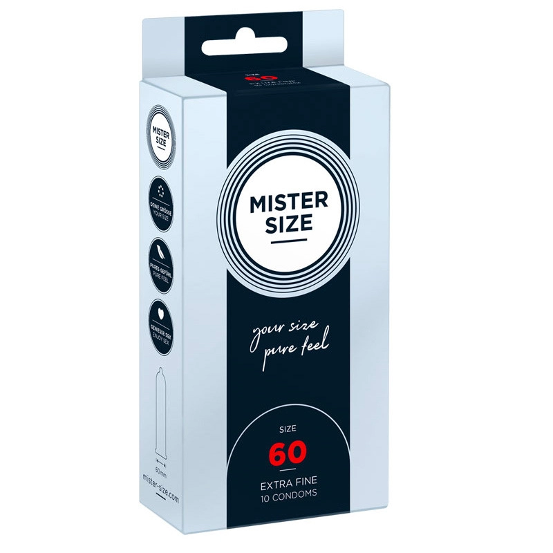Preservativo su misura Mister Size 60mm - 10pc