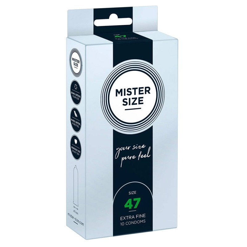 Preservativo su misura Mister Size 47mm - 10pc