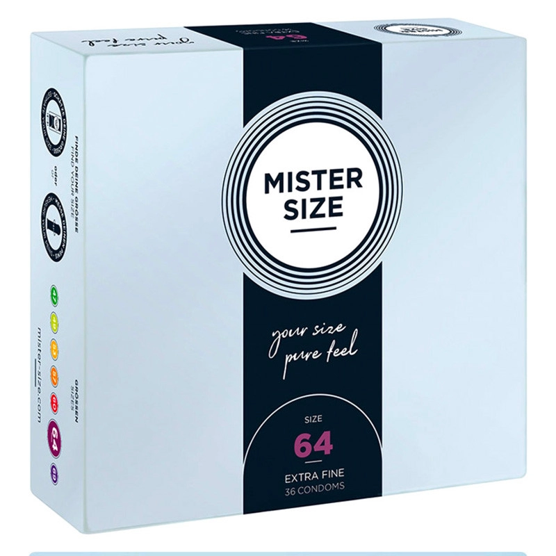 Préservatifs sur mesure Mister Size 64mm - 36pces.