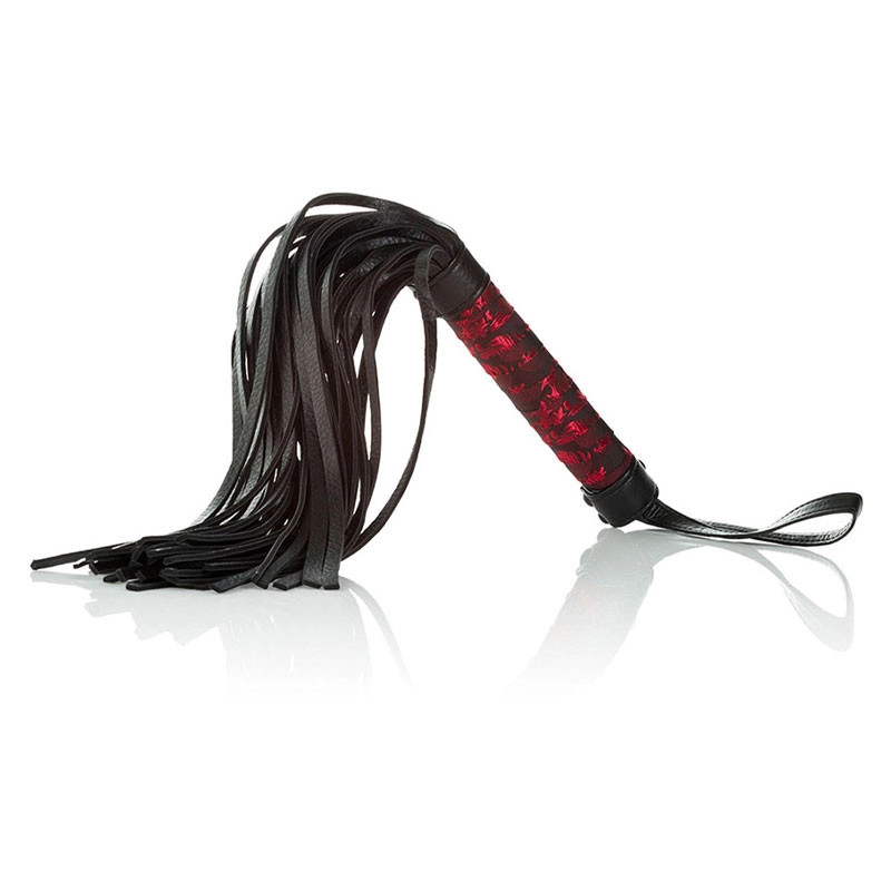 BDSM Geflochtenen Scandal Flogger Schwarz & Rot - Calexotics