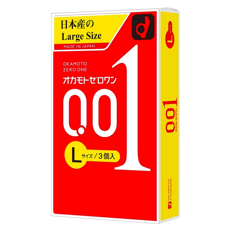 Préservatif Ultra Fin Okamoto 0.01 Large - 3 préservatifs