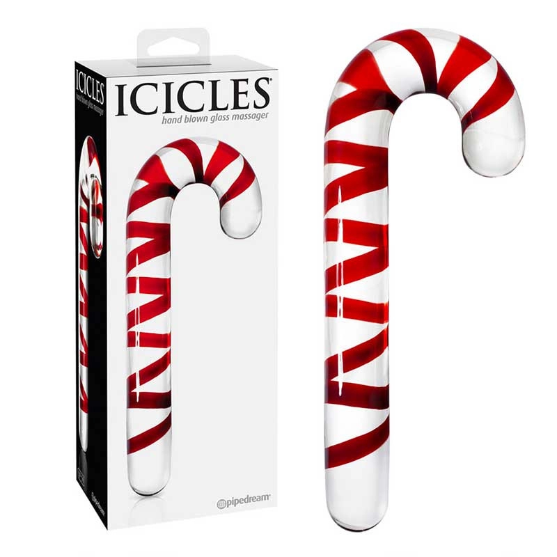 Dildo en verre Candy Cane - Icicles No. 59