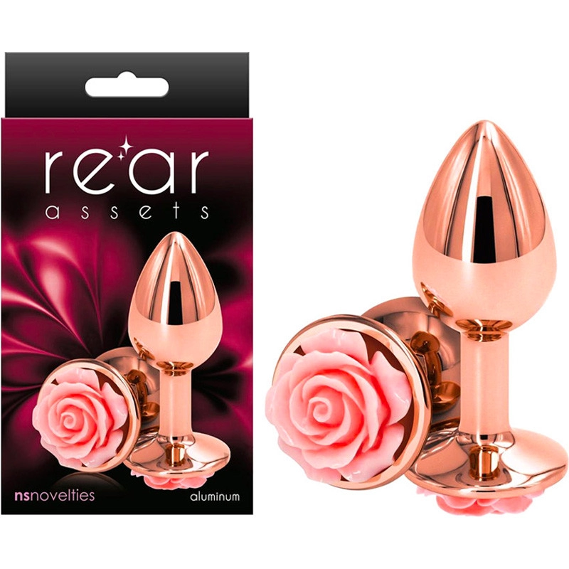 Plug anal Aluminium Rear Assets Rose Rose (M) - NS Novelties