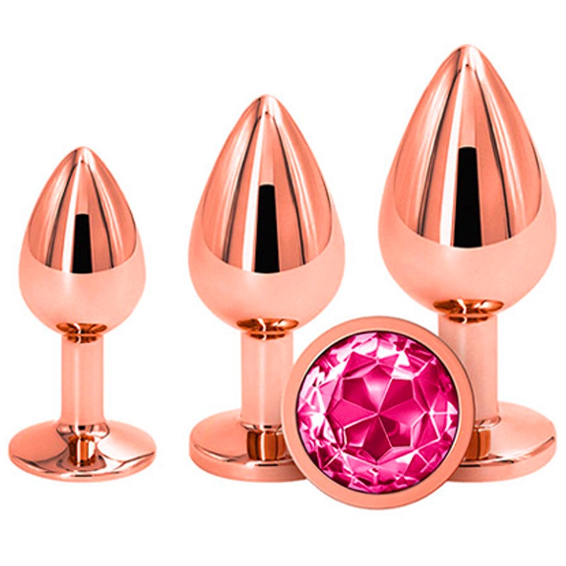 Kit di Plug anale Alu Rear Assets Rose & Gold (3x) - NS Novelties