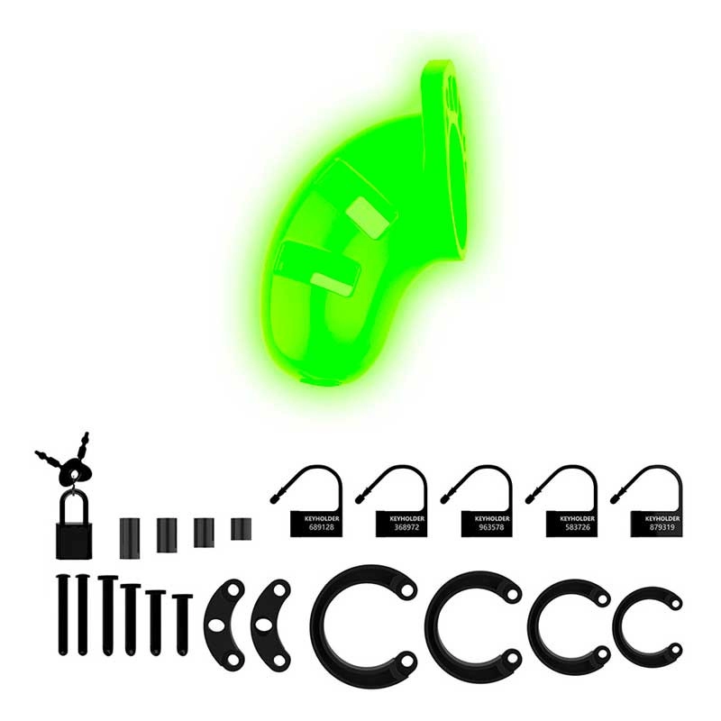 Cage de chasteté phosphorescente en silicone - Ouch!