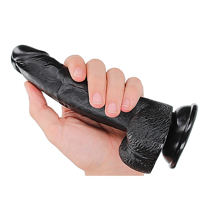 Dildo con scroto 15cm (Nero) - RealRock 7