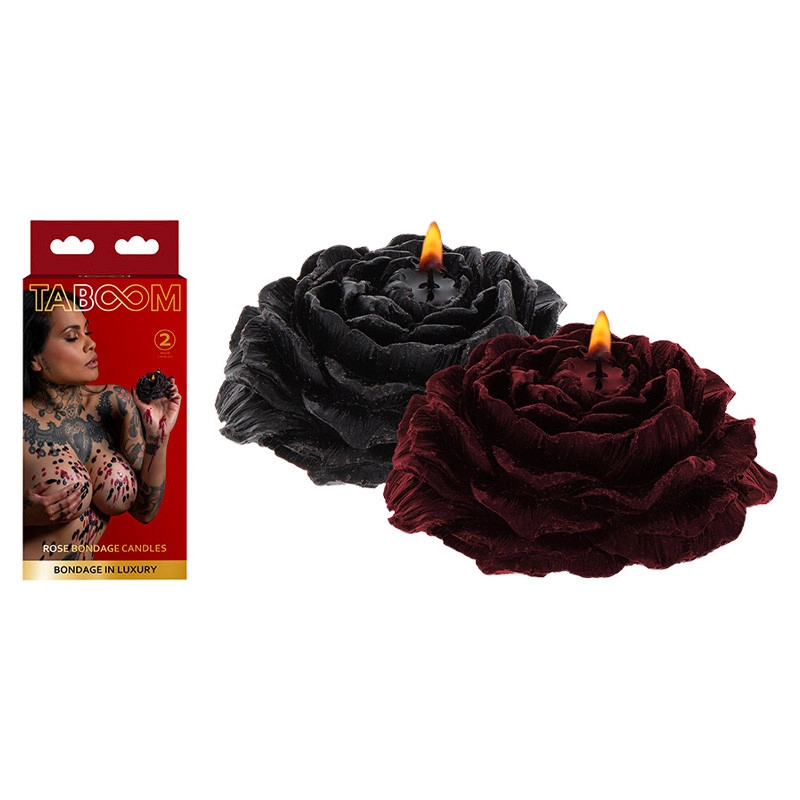 Bougie BDSM en forme de rose 2x - Taboom