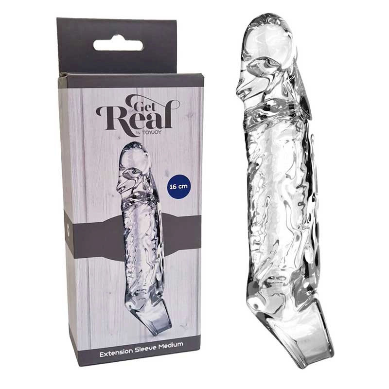 Gaine pour agrandir le pénis Get Real Medium (Transparent) - ToyJoy