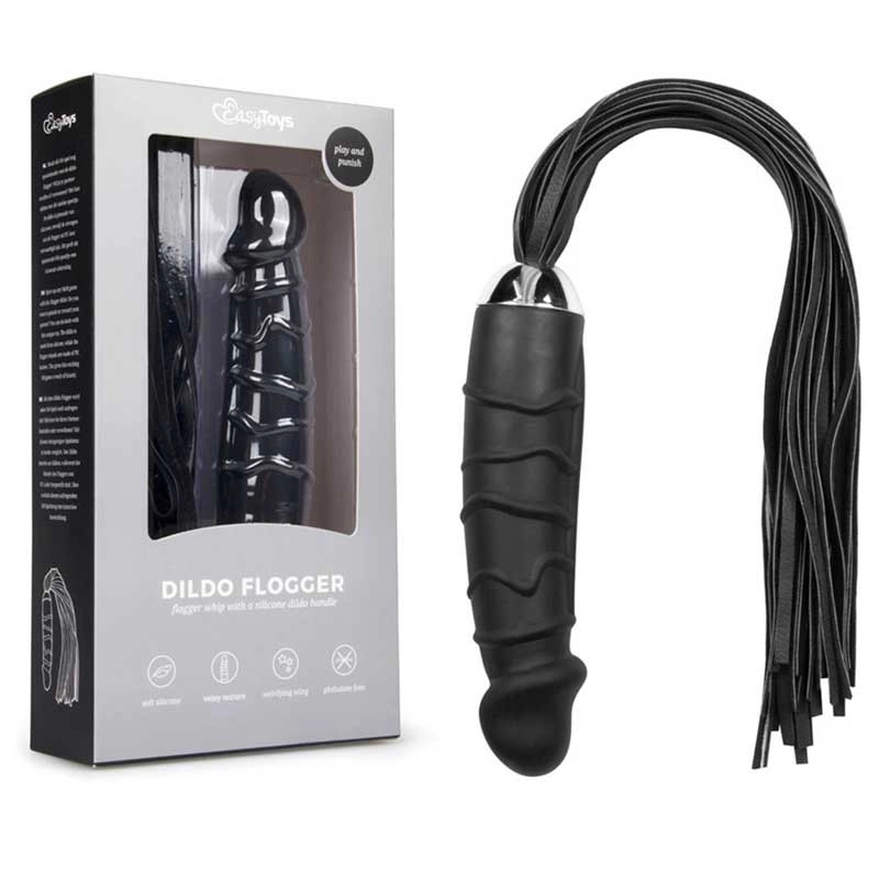 BDSM Riemenpeitsche mit Silikondildo - Easytoys
