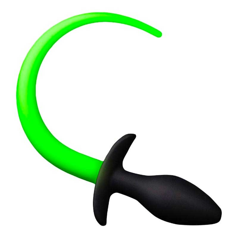 Analplug mit phosphoreszierendem Hundeschwanz - Ouch!