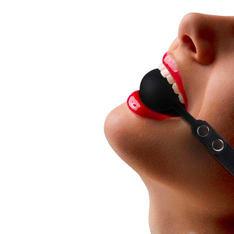 Bâillon Boule en silicone Ø 4 cm Noir - Ouch!