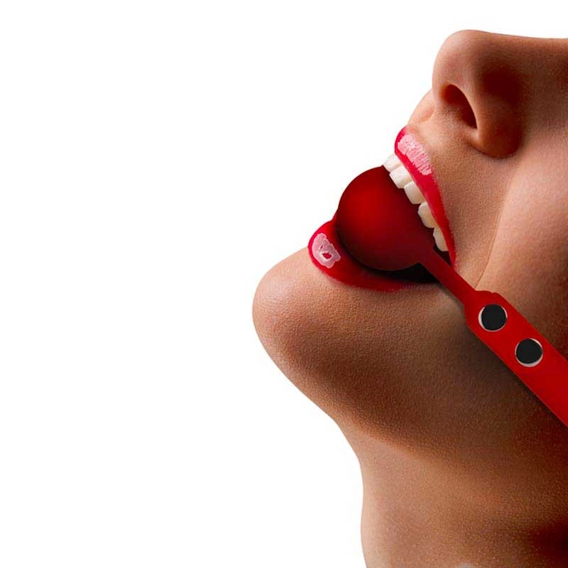 Bâillon Boule en silicone Ø 4 cm Rouge - Ouch!