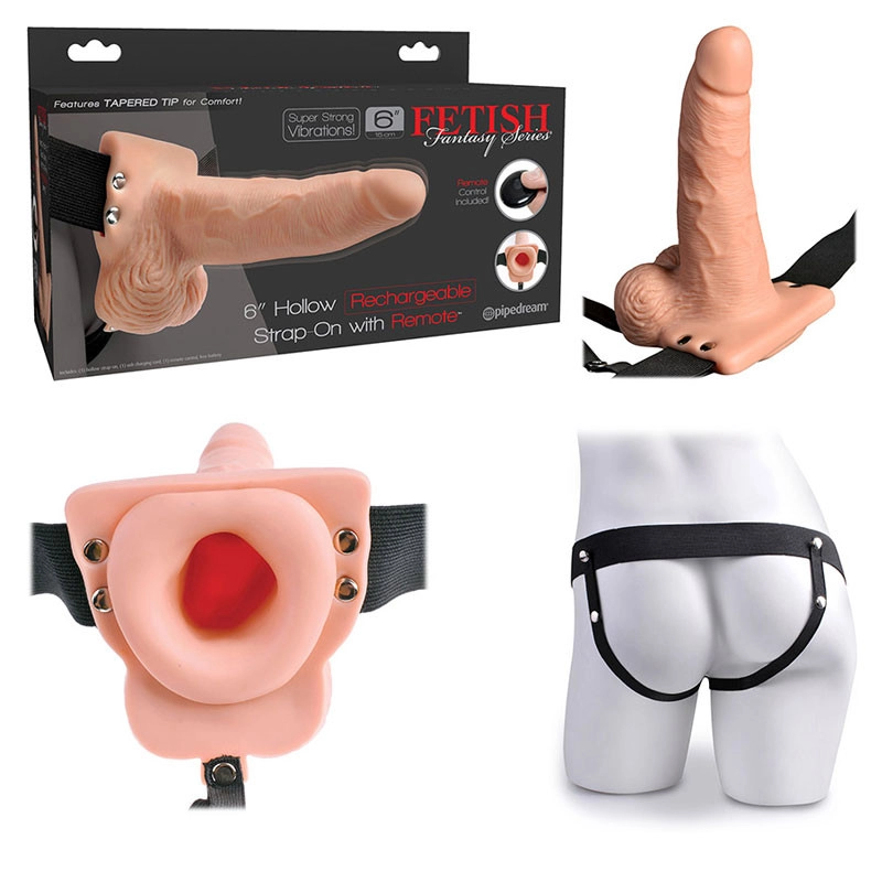 Vibrating Hollow Strap-On 6