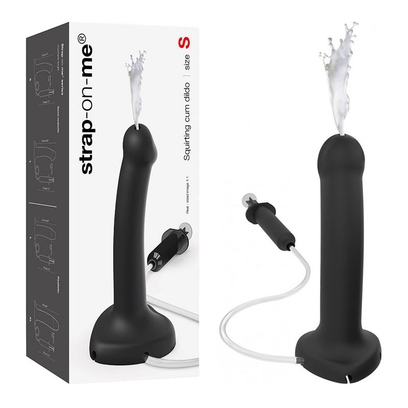 Realistic ejaculating dildo 14.5cm (Black) - Strap-On-Me