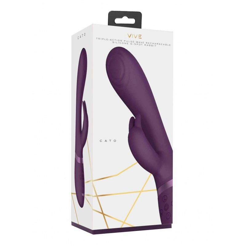 Vibromasseur rabbit avec pulsations Cato - VIVE