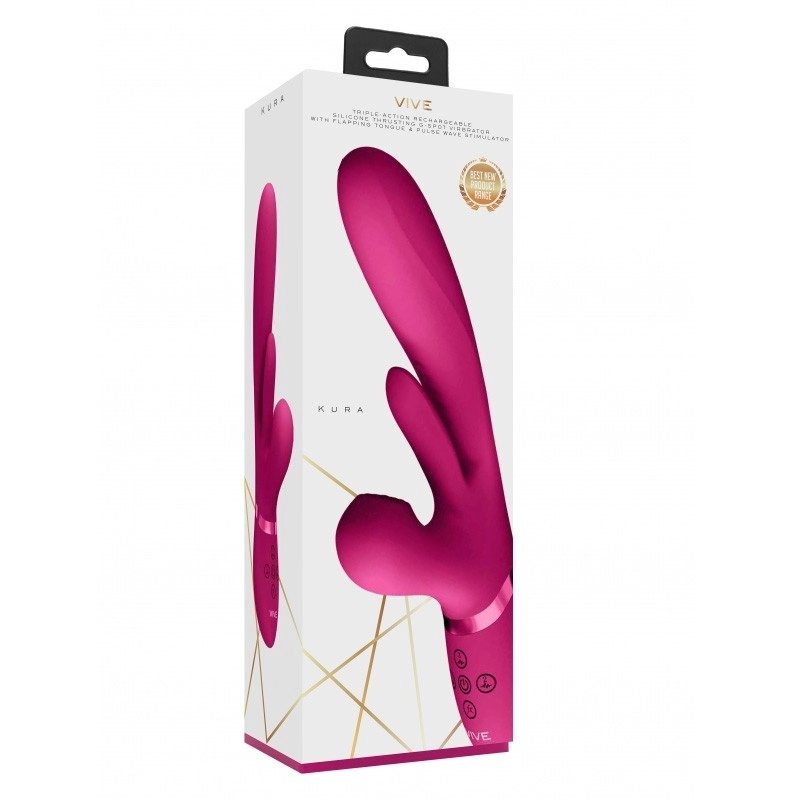 Vibromasseur rabbit avec pulsations Kura - Vive