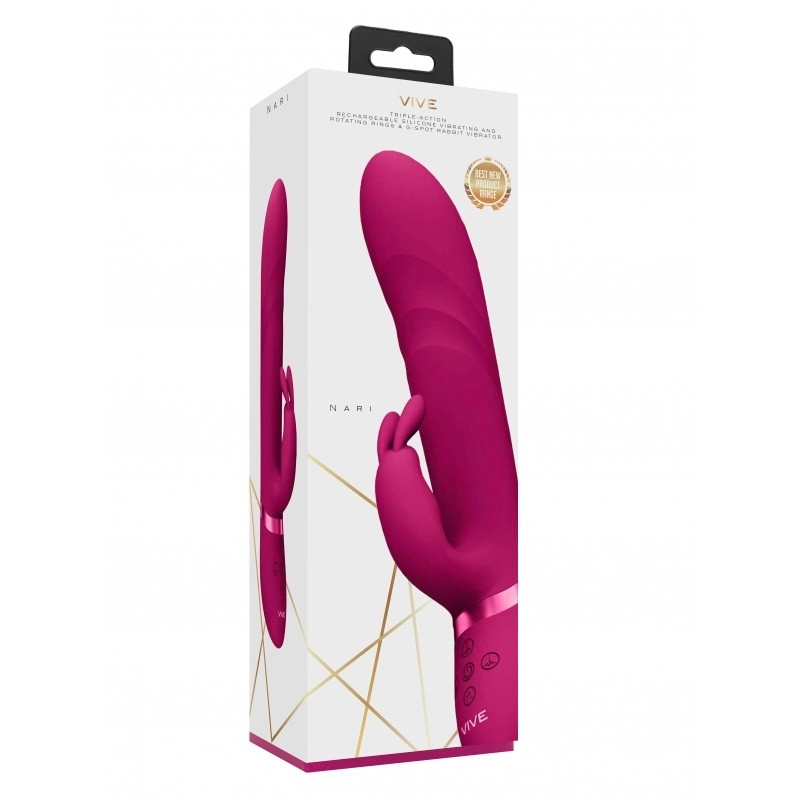 Vibromasseur rabbit avec perles vibrantes et rotatives Nari - Vive