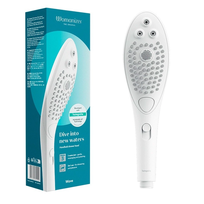 Pommeau de douche intime Womanizer Wave - Blanc