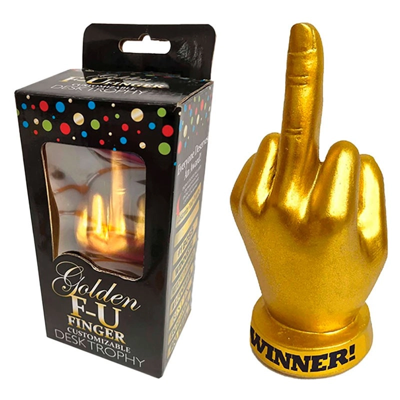 Little Genie Golden F-U - Stinkefinger Trophäe