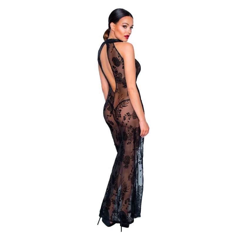 Robe longue F239 - Noir Handmade
