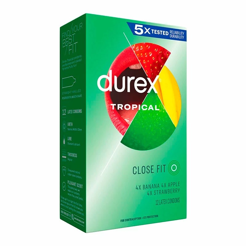 Durex Tropical - Saveurs et couleurs (12 préservatifs)
